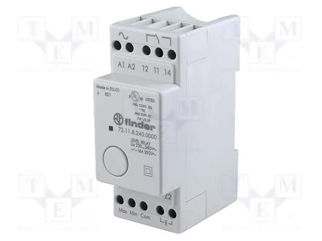 Level monitoring relay; conductive fluid level; 24VDC; SPDT; 16A FINDER 72.11.9.024.000