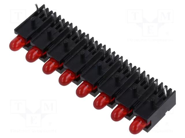 LED; in housing; 2.8mm; No.of diodes: 8; red; 20mA; 60°; 1.2÷4mcd MENTOR 2632.8320