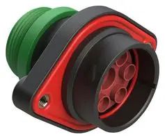 7 POSITION PANEL MOUNT RECEPTACLE, PIN, SHELL SIZE 24, NORMAL DIAMETER SEAL (GREEN), SMALL THREAD ADAPTER 86AK2714 AHDP02-24-07PN-STA