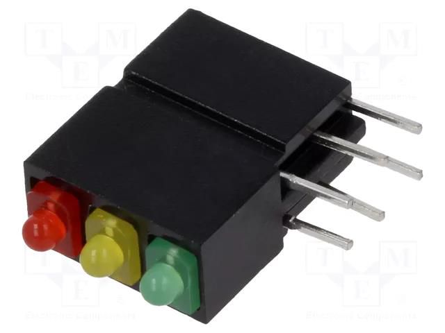 LED; in housing; 1.8mm; No.of diodes: 3; red/green/yellow; 20mA MENTOR 1905.8720