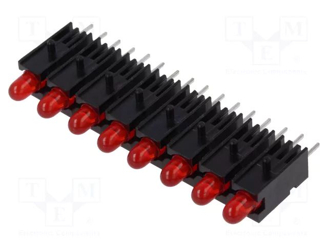 LED; in housing; 2.8mm; No.of diodes: 8; red; 20mA; 60°; 1.2÷4mcd MENTOR 2632.8120