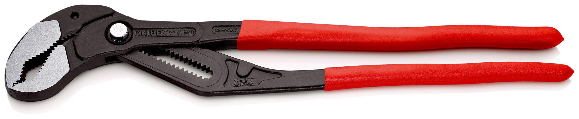 KNIPEX 87 01 560 Cobra® XXL Pipe Wrench and Water Pump Pliers covered with non-slip plastic grey atramentized 560 mm 87 01 560 4003773044321