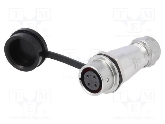 Connector: circular; plug; female; PIN: 4; IP67; SA16; 5÷8mm; 5A; 500V WEIPU SA1611/S4IS