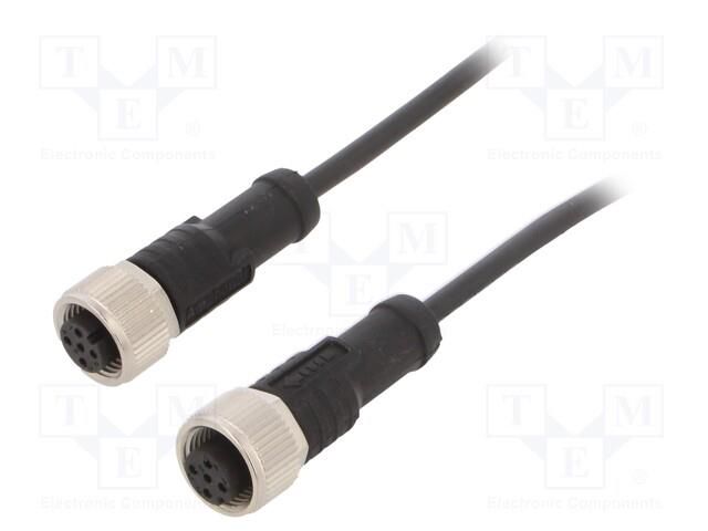 Cable: for sensors/automation; PIN: 4; with metal nut; plug; 250V AMPHENOL LTW M12A04FL12AFLSB002