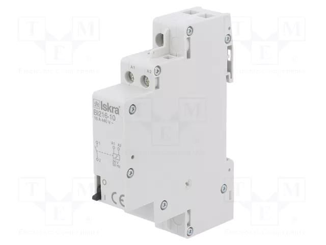 Relay: installation; bistable,impulse; NO; Ucoil: 24VAC; BI; 16A ISKRA BI216-10/24VAC