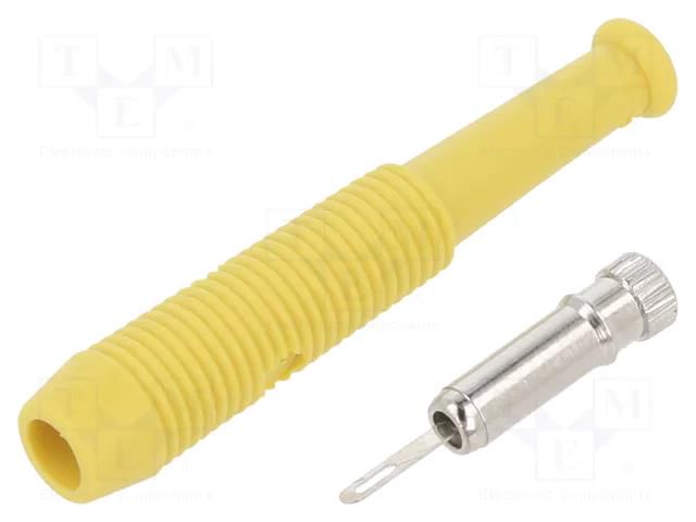 Connector: 2mm banana; socket; 6A; 60VDC; Overall len: 39mm; yellow HIRSCHMANN T&M MKU1-GE