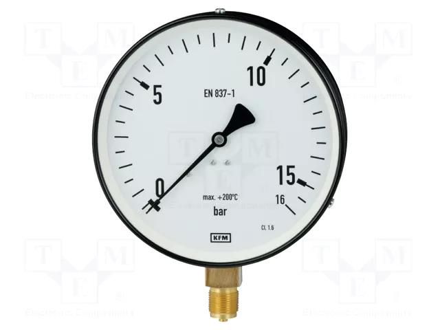 Manometer; -1÷3bar; Class: 1.6; 100mm; Temp: -25÷60°C; IP50; steel WIKA 111.22-12444830