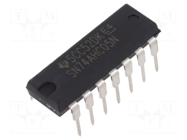 IC: digital; NOT; Ch: 6; CMOS; THT; DIP14; 2÷5.5VDC; -40÷85°C; tube TEXAS INSTRUMENTS SN74AHC05N