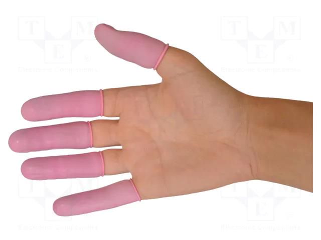 Cleanroom acces: finger cots; pink; latex; S; ISO 6; ESD; cleanroom EUROSTAT GROUP ERS-516750096/P