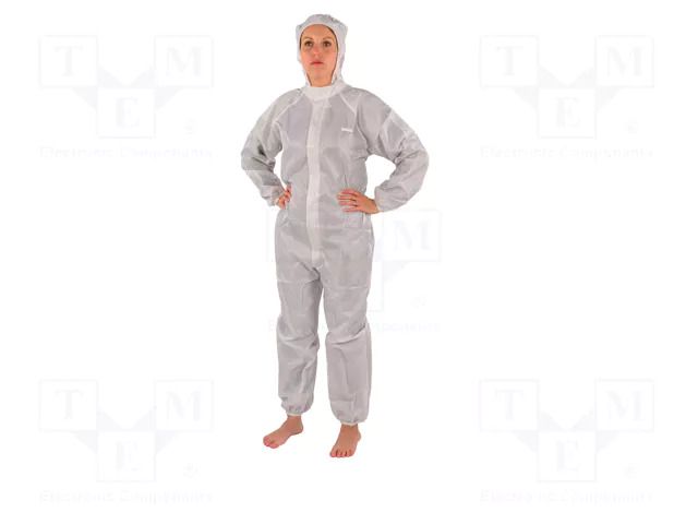 Cleanroom acces: coverall; white; XL; cleanroom; dissipative; ESD EUROSTAT GROUP ERS-514000204