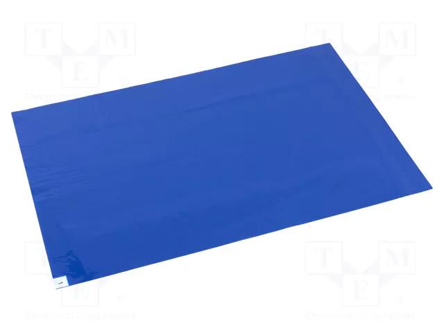 Mat: floor; contamination control; Thk: 1.2mm; blue; W: 600mm; LDPE EUROSTAT GROUP ERS-329172437