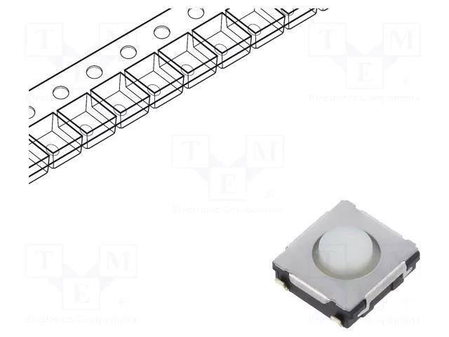 Microswitch TACT; SPST; Pos: 2; 0.02A/15VDC; SMD; none; OFF-(ON) PANASONIC EVQQ2D02W