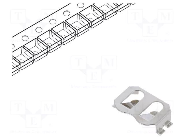 Holder; BR1216,BR1225,CR1216,CR1225; SMT; 3.6mm; reel LINX TECHNOLOGIES / TE Connectivity BAT-HLD-012-SMT-TR