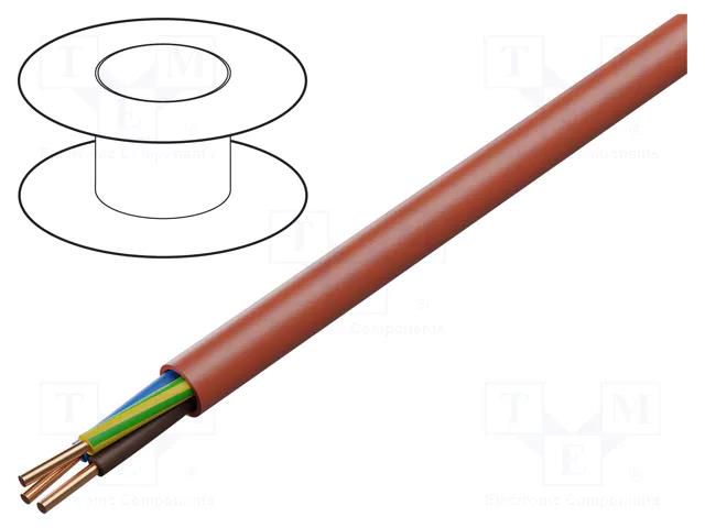 Wire: mains; HDGs; 3G4mm2; Insulation: LSZH; Colour: red; Core: Cu TECHNOKABEL HDGS-3X4