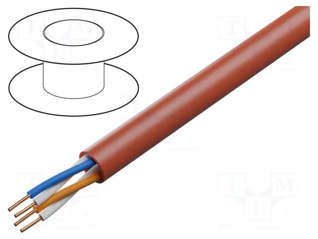 Wire: control cable; YnTKSY; 2x2x1mm; Insulation: PVC; Colour: red TECHNOKABEL YNTKSY-2X2X1