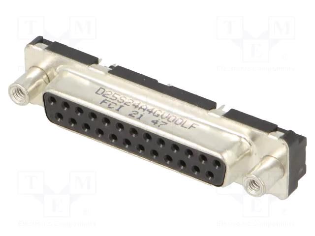 D-Sub; PIN: 25; socket; female; for panel mounting; straight; 5A AMPHENOL COMMUNICATIONS SOLUTIONS D25S24A4GV00LF