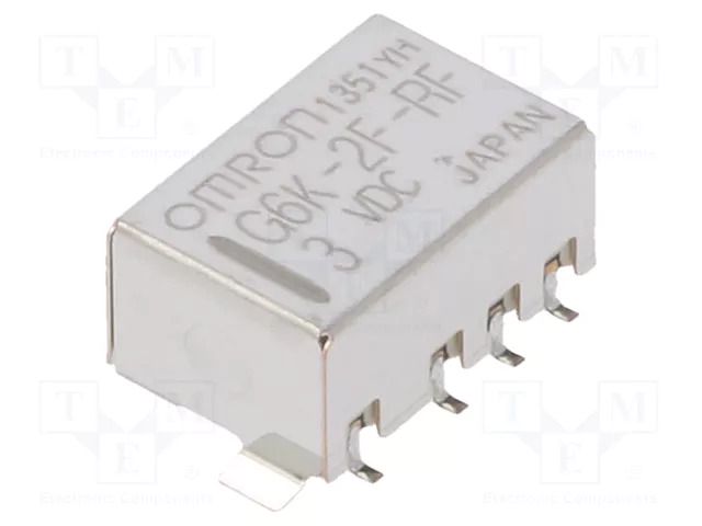 Relay: electromagnetic; DPDT; Ucoil: 3VDC; Icontacts max: 1A; G6K OMRON Electronic Components G6K-2F-RF-3DC