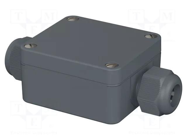Enclosure: junction box; X: 58mm; Y: 64mm; Z: 34mm; polyamide; IP65 BOPLA PK101-SV-211
