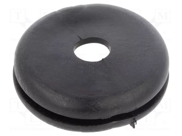 Grommet; Ømount.hole: 18.5mm; Øhole: 6mm; PVC; black; -30÷60°C HELLERMANNTYTON HV1402-PVC-FR-BK