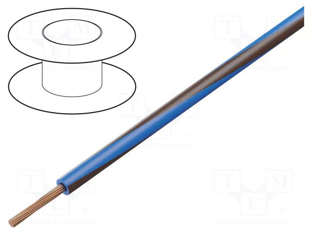 Wire; H05V-K,LgY; stranded; Cu; 1.5mm2; PVC; blue-brown; 300V,500V BQ CABLE LGY1.5-BL/BR