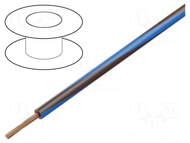 Wire; H05V-K,LgY; stranded; Cu; 0.5mm2; PVC; brown-blue; 300V,500V BQ CABLE LGY0.50-BR/BL