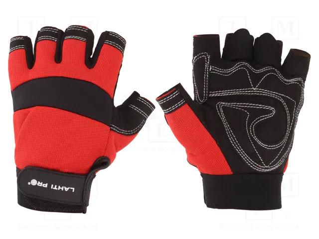 Protective gloves; Size: 9; black-red; microfiber,plastic LAHTI PRO LAHTI-L280609K