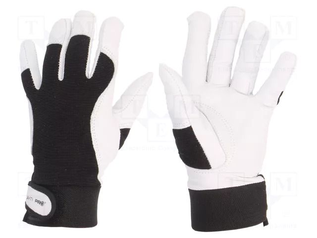 Protective gloves; Size: 8; black; natural leather LAHTI PRO LAHTI-L270808K