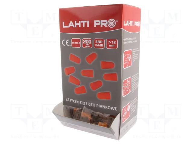 Noise stoppers; disposable; Attenuation level: 34dB; 200set LAHTI PRO LAHTI-L171010D