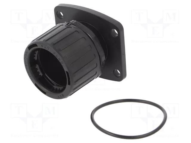 Connector; polyamide; HelaGuard; IP66; 34mm socket; black; UL94V-2 HELLERMANNTYTON HG34-SFL-PA66-BK