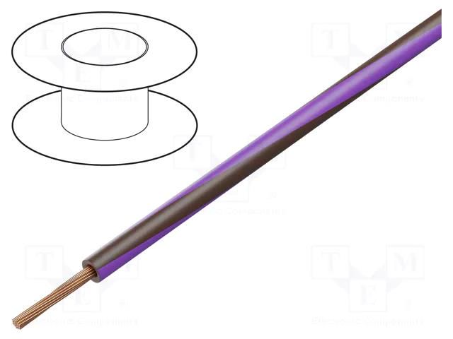 Wire; H05V-K,LgY; stranded; Cu; 0.35mm2; PVC; brown-violet; 200m BQ CABLE LGY0.35-BR/VI