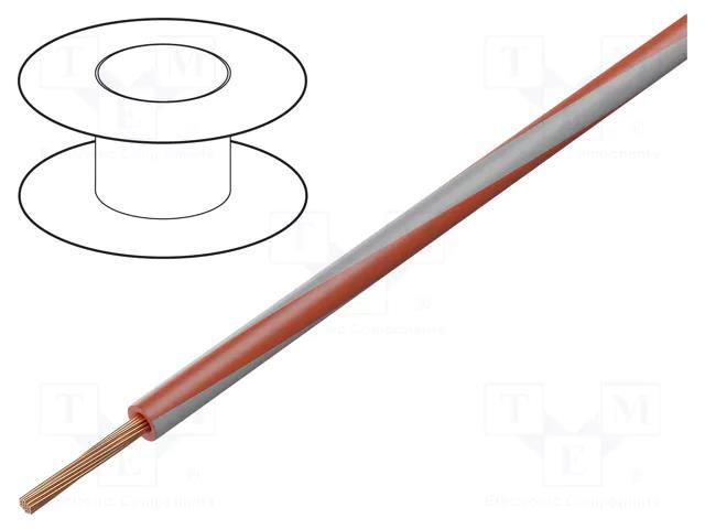 Wire; H05V-K,LgY; stranded; Cu; 2.5mm2; PVC; red-grey; 300V,500V BQ CABLE LGY2.5-RD/GY
