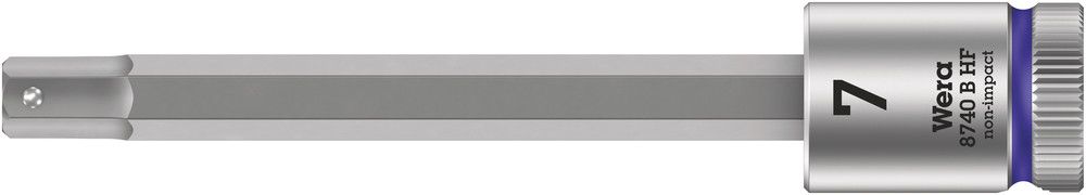 8740 B HF Zyklop bit socket with holding function, 3/8" drive, 7.0x100.0, Wera 05003038001