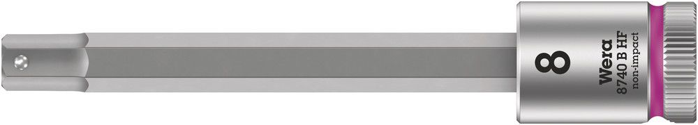 8740 B HF Zyklop bit socket with holding function, 3/8" drive, 8.0x100.0, Wera 05003040001