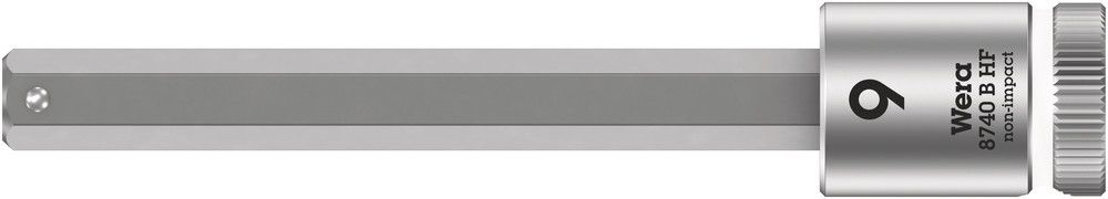 8740 B HF Zyklop bit socket with holding function, 3/8" drive, 9.0x100.0, Wera 05003042001