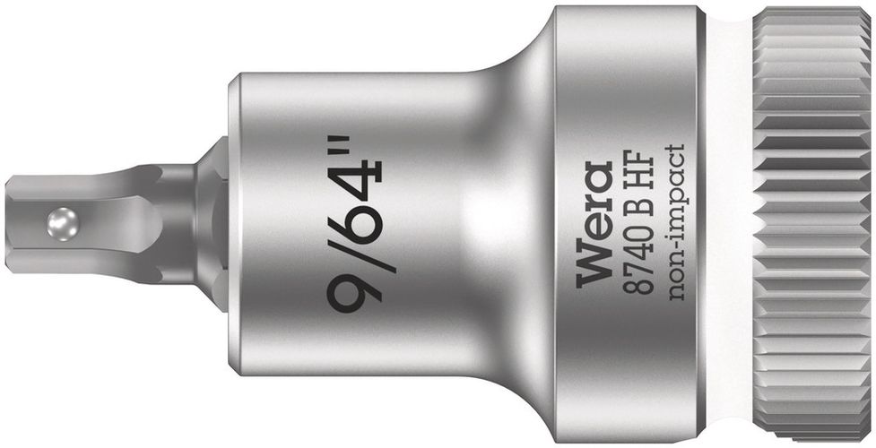 8740 B HF Zyklop bit socket with holding function, 3/8" drive, 9/64"x35.0, Wera 05003082001