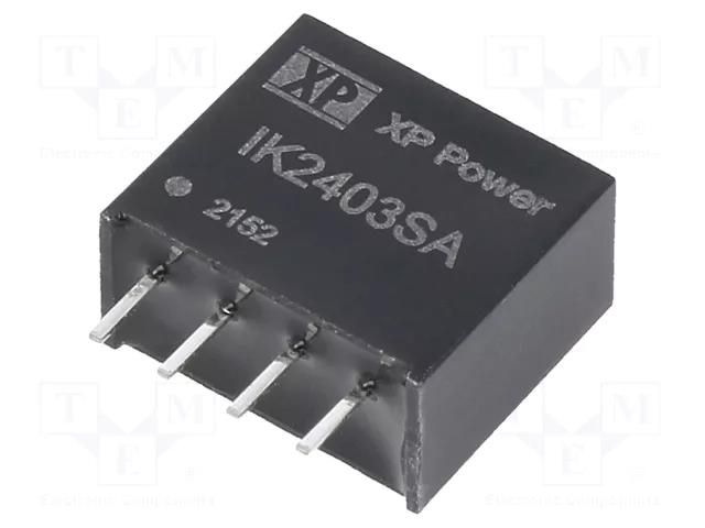 Converter: DC/DC; 250mW; Uin: 24VDC; Uout: 3.3VDC; Iout: 75.7mA; SIP XP POWER IK2403SA