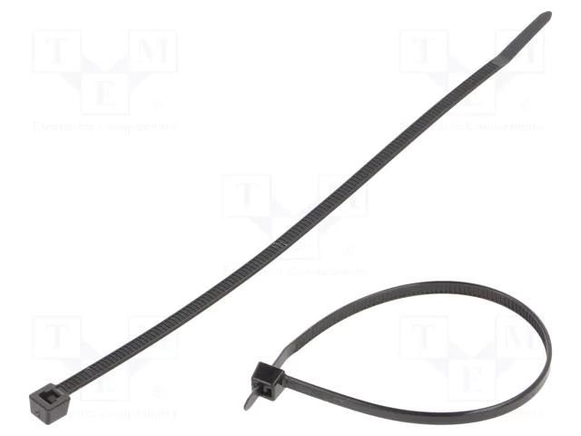 Cable tie; L: 175mm; W: 4mm; black; polyamide; 180N; Ømax: 40mm; T40R HELLERMANNTYTON T40R-PA66HS-BK