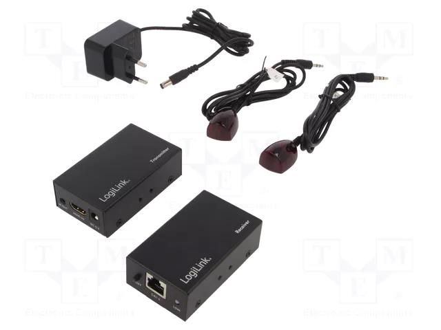 HDMI extender; DC socket,HDMI socket,RJ45 socket; HDCP 1.3 LOGILINK HD0023