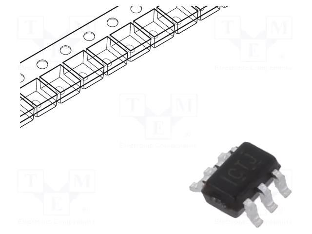 IC: digital; buffer,inverting,line driver; Ch: 2; CMOS; SMD; SC70 TEXAS INSTRUMENTS SN74LVC2G06DCKR