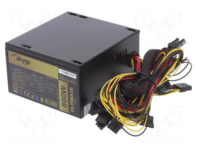 Power supply: computer; ATX; 800W; 3.3/5/12V; Ultimate AKYGA AK-U4-800