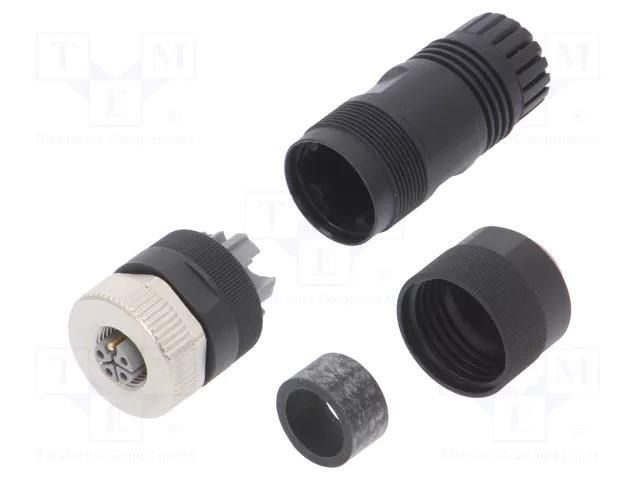 Connector: M12; plug; PIN: 5; female; L code-Power; for cable; IP67 MURR ELEKTRONIK 7000-P4611-0000000