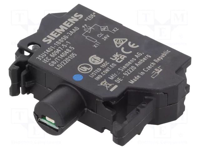 Illuminating unit; 22mm; 3SU1.5; -25÷70°C; Illumin: LED; front SIEMENS 3SU1401-1BB50-3AA0