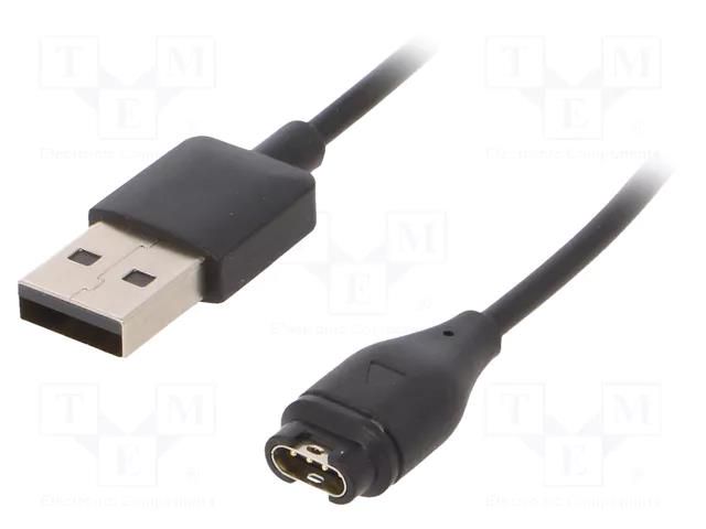 Cable: for smartwatch charging; 1m; 1A; black AKYGA AK-SW-17