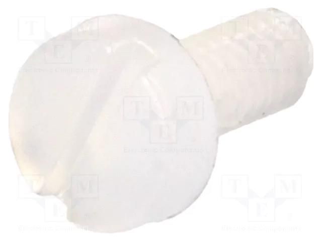 Screw; M2x5; 0.4; Head: cheese head; slotted; 0.6mm; polyamide DREMEC DR8G201M2X5