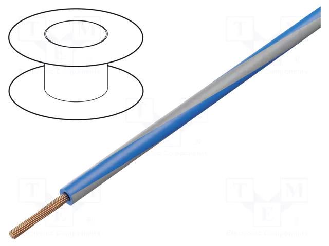 Wire; H05V-K,LgY; stranded; Cu; 0.35mm2; PVC; blue-grey; 300V,500V BQ CABLE LGY0.35-BL/GY