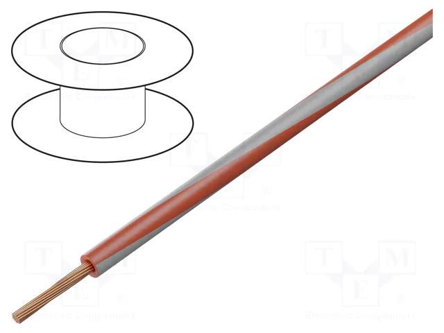 Wire; H05V-K,LgY; stranded; Cu; 0.5mm2; PVC; red-white; 300V,500V BQ CABLE LGY0.50-RD/WH