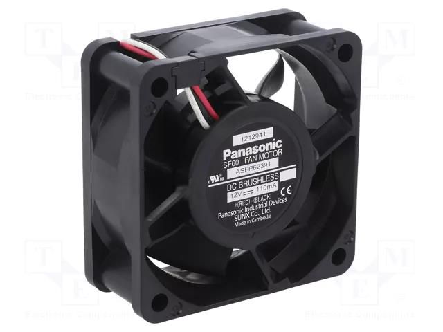 Fan: DC; axial; 12VDC; 60x60x25mm; 28.8m3/h; 23.5dBA; ball; 3500rpm PANASONIC ASFP62391
