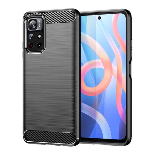 Carbon Case Flexible Cover Sleeve for Xiaomi Redmi Note 11 black, Hurtel 5907769337451 5907769337451