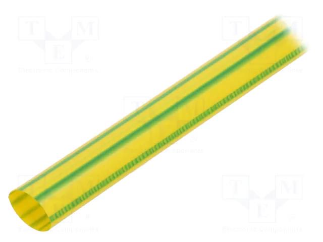 Heat shrink sleeve; glueless; 2: 1; 19mm; L: 1m; yellow-green RADPOL RCH1-19/9.5X1YG