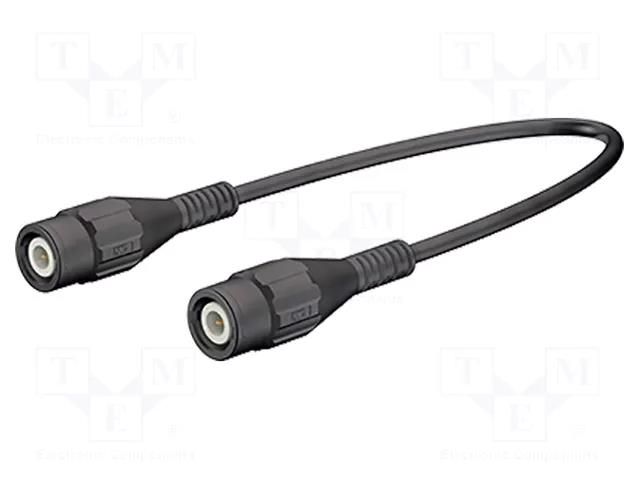 Test lead; BNC plug,both sides; Len: 1.5m; black; Z: 50Ω; brass STÄUBLI XLSS-58-15021